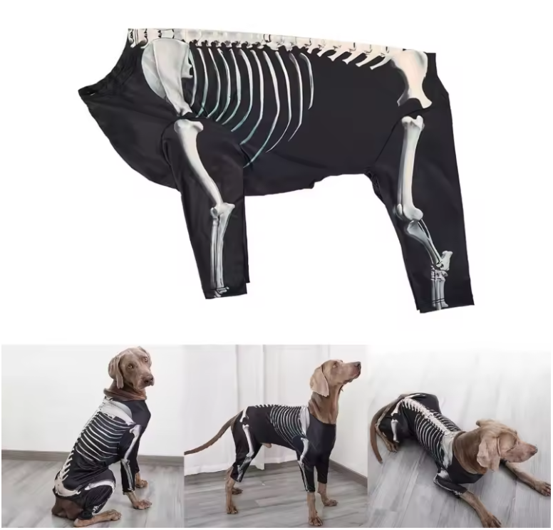 Halloween Party Costume Hooded T-Shirt Dog Photo Clothes Skeleton Sweater