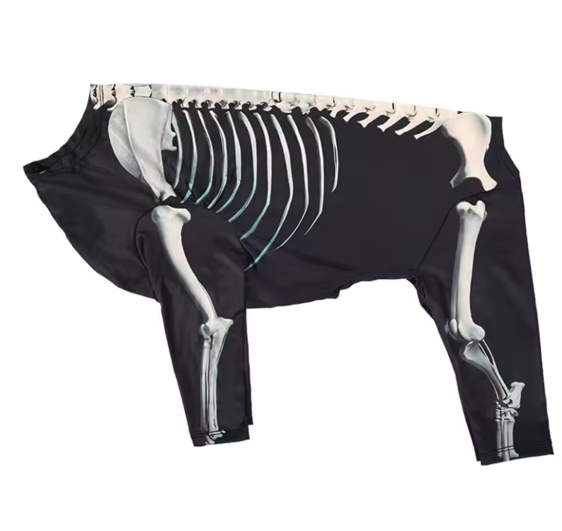 Halloween Party Costume Hooded T-Shirt Dog Photo Clothes Skeleton Sweater